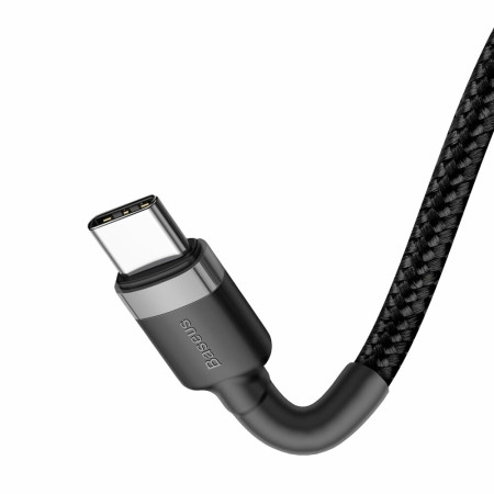 Cablu de Date Tip-C la Tip-C, 60W, 3A, 2m, Baseus Cafule, Gray / Black