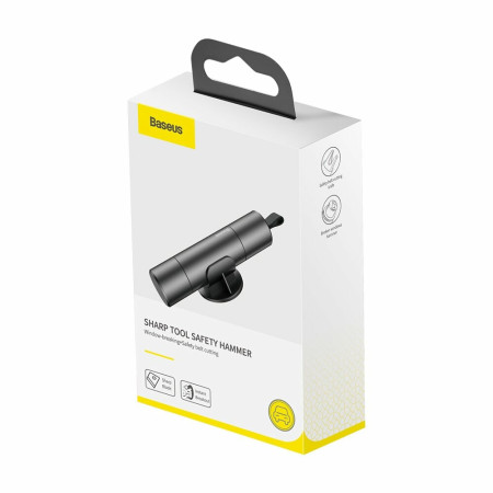 Unealta pentru Spart Geamul si Taiat Centura de Siguranta, Baseus, Dark Gray