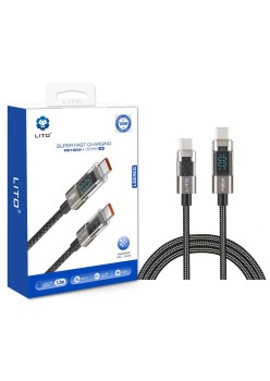 Cablu de Date cu Mufe Lightning, Type-C 100W, 1.2m - Lito - Black