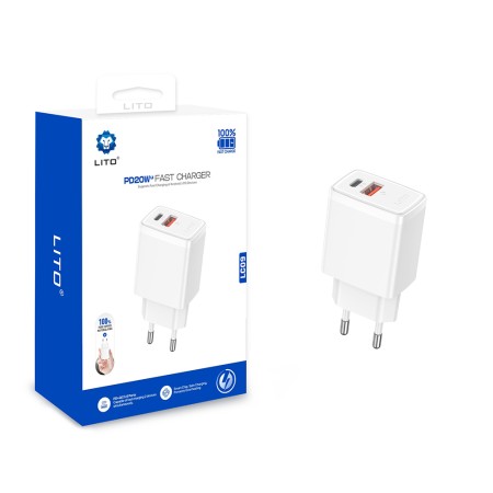 Incarcator pentru Priza USB - Lito - Alb