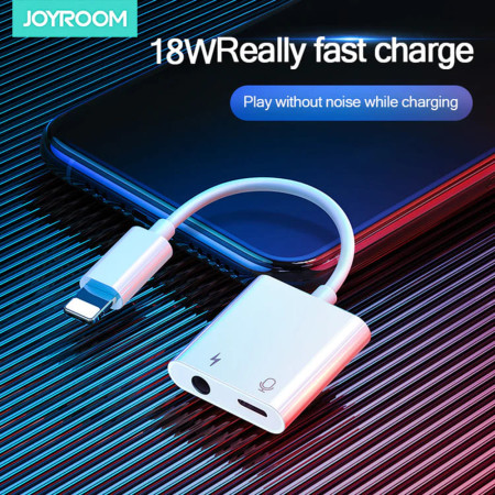 Adaptor Lightning la Jack, Lightning, 18W,  JoyRoom, White