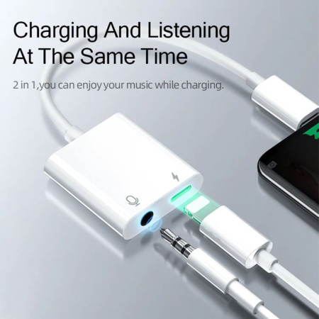 Adaptor Lightning la Jack, Lightning, 18W,  JoyRoom, White