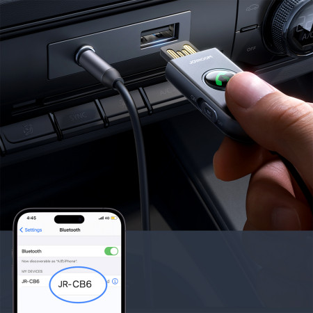 Receptor Audio Bluetooth 5.3, Jack 3.5mm, 1m,  JoyRoom, Dark Gray