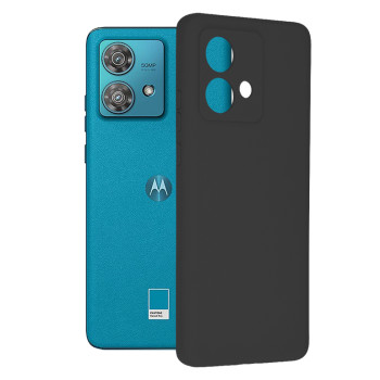 Husa de telefon compatibila Motorola Edge 40 Neo, Tech Microfibra, Camera Extra Pro, Black