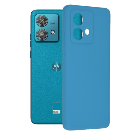 Husa de telefon compatibila Motorola Edge 40 Neo, Tech Microfibra, Camera Extra Pro, Denim Blue