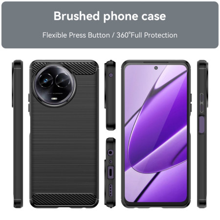 Husa Carbon compatibila Realme 11 5G, Tech Protects, Negru
