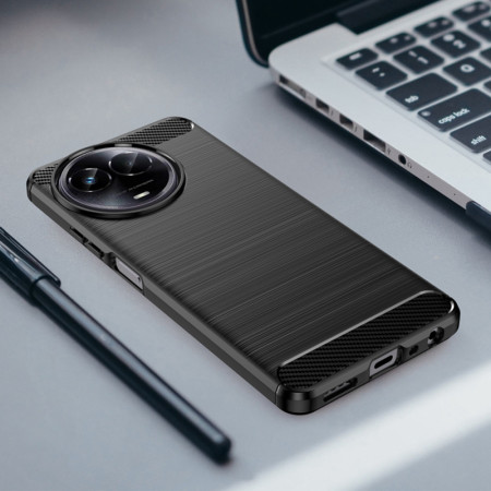Husa Carbon compatibila Realme 11 5G, Tech Protects, Negru
