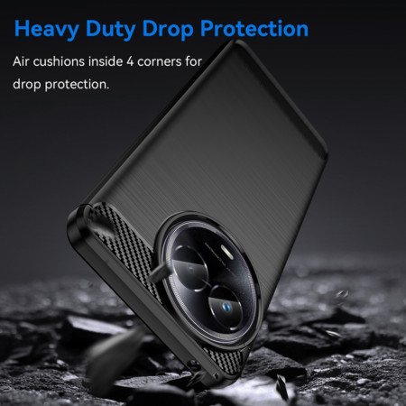 Husa Carbon compatibila Realme 11 5G, Tech Protects, Negru