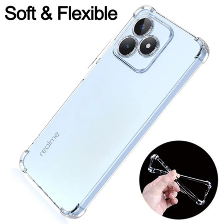Husa Antisoc compatibila Realme C51 / Note 50, AirBag PRO, Clear