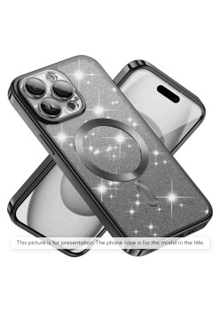 Husa pentru iPhone 12 - Techsuit Luxury Glitter MagSafe - Black