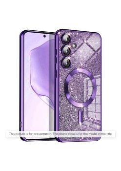 Husa pentru iPhone 12 - Techsuit Luxury Glitter MagSafe - Deep Purple