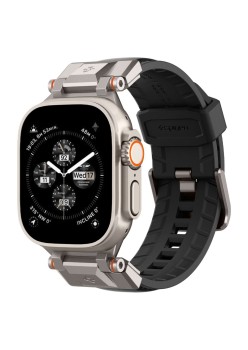 Curea pentru Apple Watch 1/2/3/4/5/6/7/8/9/SE/SE 2/Ultra/Ultra 2 (42/44/45/49mm) - Spigen DuraPro Armor PU - Black