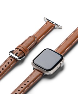 Curea pentru Apple Watch 1/2/3/4/5/6/7/8/9/SE/SE 2 (38/40/41mm) - Ringke Leather One Padded Slim - Brown