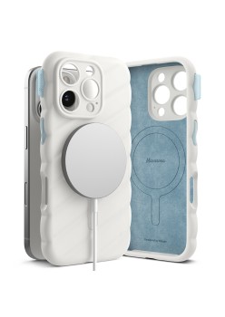 Husa pentru iPhone 16 Pro - Macaron Silicone MagSafe - White