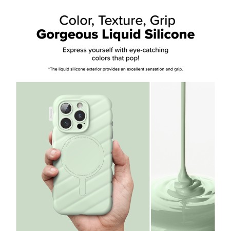 Husa pentru iPhone 16 Pro - Macaron Silicone MagSafe - Mint