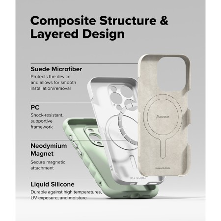 Husa pentru iPhone 16 Pro - Macaron Silicone MagSafe - Mint