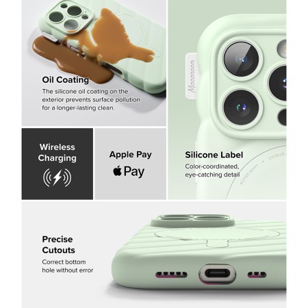 Husa pentru iPhone 16 Pro - Macaron Silicone MagSafe - Mint