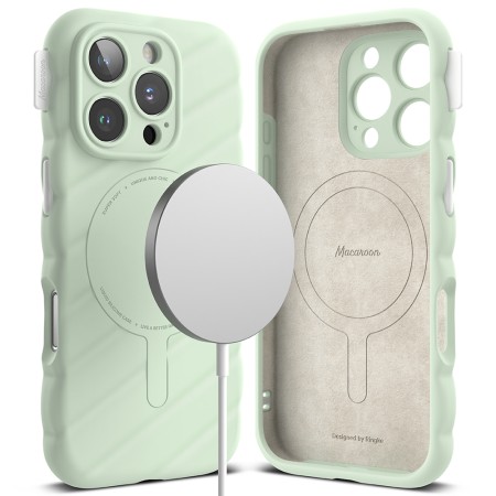 Husa pentru iPhone 16 Pro - Macaron Silicone MagSafe - Mint