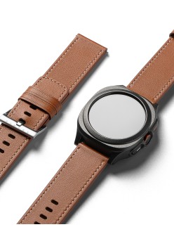 Curea pentru Fossil Hybrid 24mm / Mobvoi TicWatch Pro 5 / Suunto 9 / Suunto 9 Baro / Suunto D5 - Ringke Leather One Basic Bold - Brown