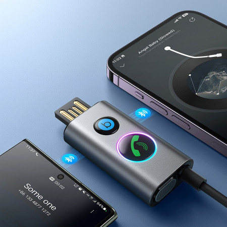 Receptor Audio Bluetooth 5.3, Jack 3.5mm, USB, TF Card, 1m, JoyRoom, Dark Gray