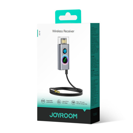 Receptor Audio Bluetooth 5.3, Jack 3.5mm, USB, TF Card, 1m, JoyRoom, Dark Gray