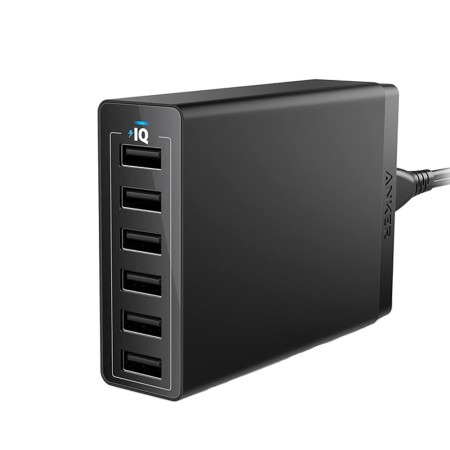 Incarcator Priza 6 x USB, 60W, PowerIQ,  Anker, Black