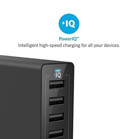 Incarcator Priza 6 x USB, 60W, PowerIQ,  Anker, Black