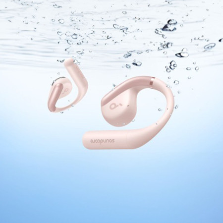 Casti Wireless Anker Earbuds SoundCore AeroFit pentru Sport, Bluetooth, Waterproof, Pink