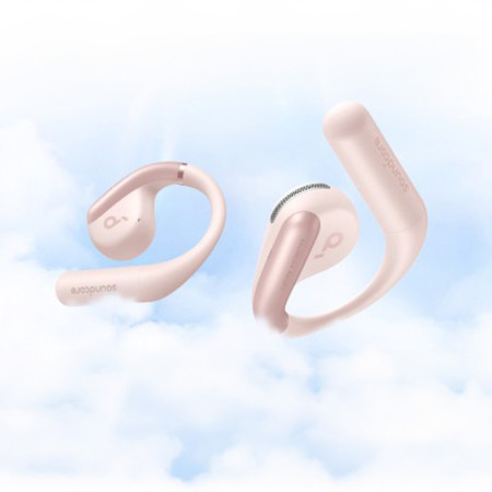 Casti Wireless Anker Earbuds SoundCore AeroFit pentru Sport, Bluetooth, Waterproof, Pink