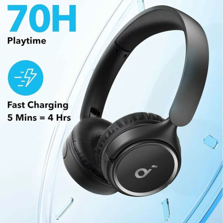 Casti Bluetooth Anker 5.3, pliabile, SoundCore H30i, Black