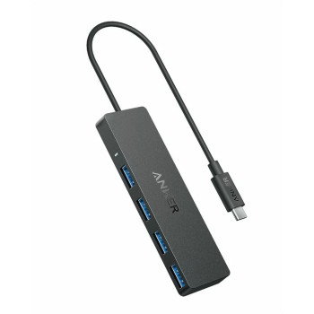 Hub Anker, Stație de andocare, Tip-C la 4x USB, 5Gbps, Plug-and-Play, 20cm, Negru
