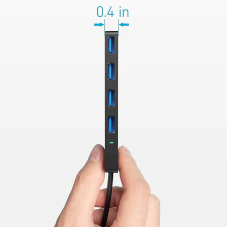 Hub Anker, Stație de andocare, Tip-C la 4x USB, 5Gbps, Plug-and-Play, 20cm, Negru