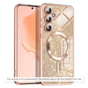 Husa pentru iPhone 14 Pro - Techsuit Luxury Glitter MagSafe - Rose Gold