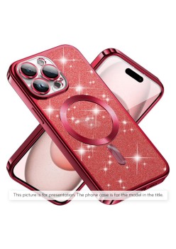 Husa pentru iPhone 14 Pro Max - Techsuit Luxury Glitter MagSafe - Red