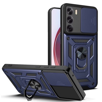 Husa pentru Oppo Reno12, CamShield Protectie Camera, Magnetic, Slide si Snap, Blue