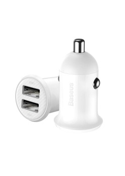 Incarcator Auto 2x USB, 4.8A - Baseus (CCALLP-02) - White