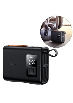 Compresor Auto cu Display si Lanterna - Baseus (CRNL060001) - Black