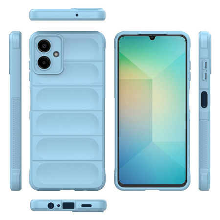 Husa Antisoc pentru Samsung Galaxy A06, Margini Striate, Magic Shield, Bleu
