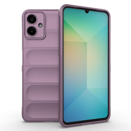Husa Antisoc pentru Samsung Galaxy A06, Margini Striate, Magic Shield, Purple
