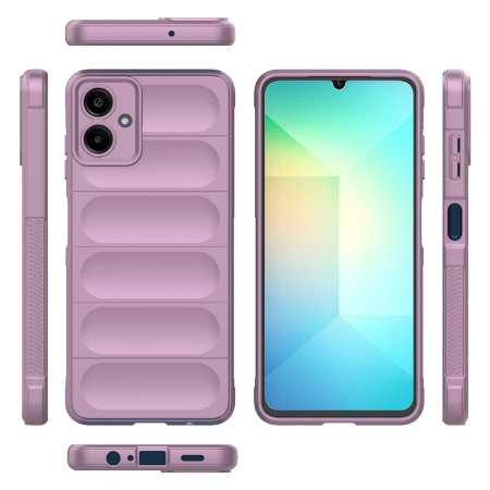 Husa Antisoc pentru Samsung Galaxy A06, Margini Striate, Magic Shield, Purple