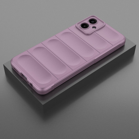 Husa Antisoc pentru Samsung Galaxy A06, Margini Striate, Magic Shield, Purple