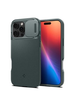 Husa iPhone 16 Pro - Spigen Optik Armor MagSafe - Abyss Green