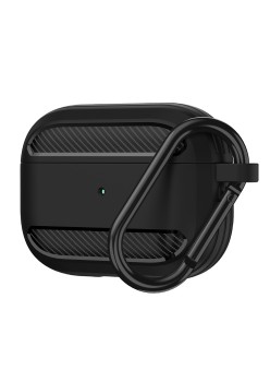 Husa pentru AirPods Pro 1 / AirPods Pro 2 - Techsuit Carbon Silicone - Black