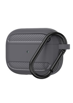 Husa pentru AirPods Pro 1 / AirPods Pro 2 - Techsuit Carbon Silicone - Gray