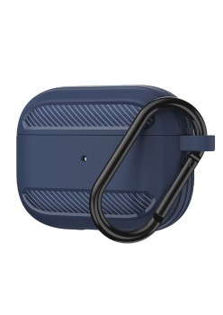 Husa pentru AirPods 3 - Techsuit Carbon Silicone - Navy Blue