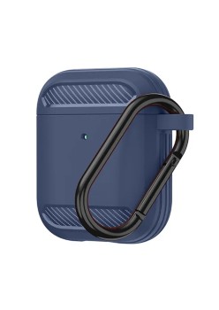 Husa pentru AirPods 1 / AirPods 2 - Techsuit Carbon Silicone - Navy Blue
