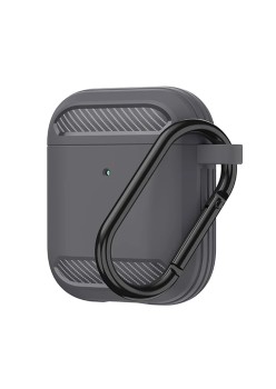 Husa pentru AirPods 1 / AirPods 2 - Techsuit Carbon Silicone - Gray
