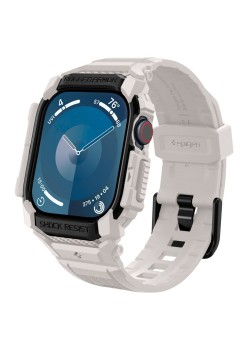 Husa pentru Apple Watch 10 46mm + Curea - Spigen Rugged Armor Pro - Dune Beige