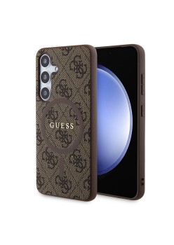 Husa pentru Samsung Galaxy S24 Plus - Guess 4G Collection Leather MagSafe (GUHMS24MG4GFRW) - Brown