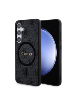 Husa pentru Samsung Galaxy S24 Plus - Guess 4G Collection Leather MagSafe (GUHMS24MG4GFRK) - Black